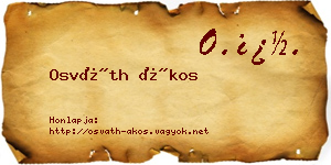 Osváth Ákos névjegykártya