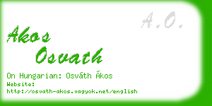 akos osvath business card